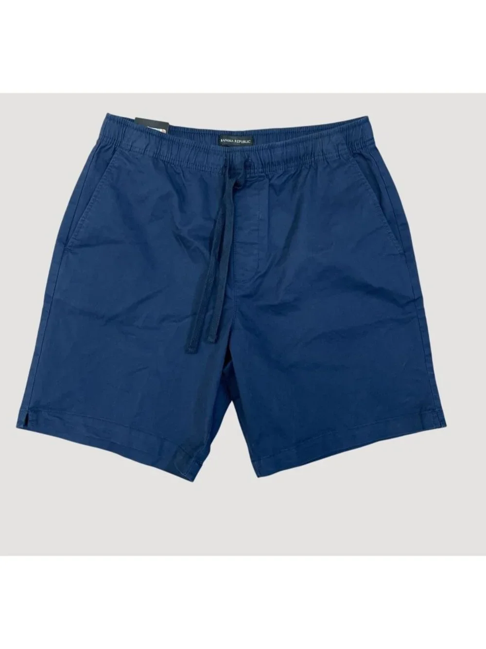 NWT Banana Republic Men's M Pull-On Chino Shorts Blue Elastic Waist